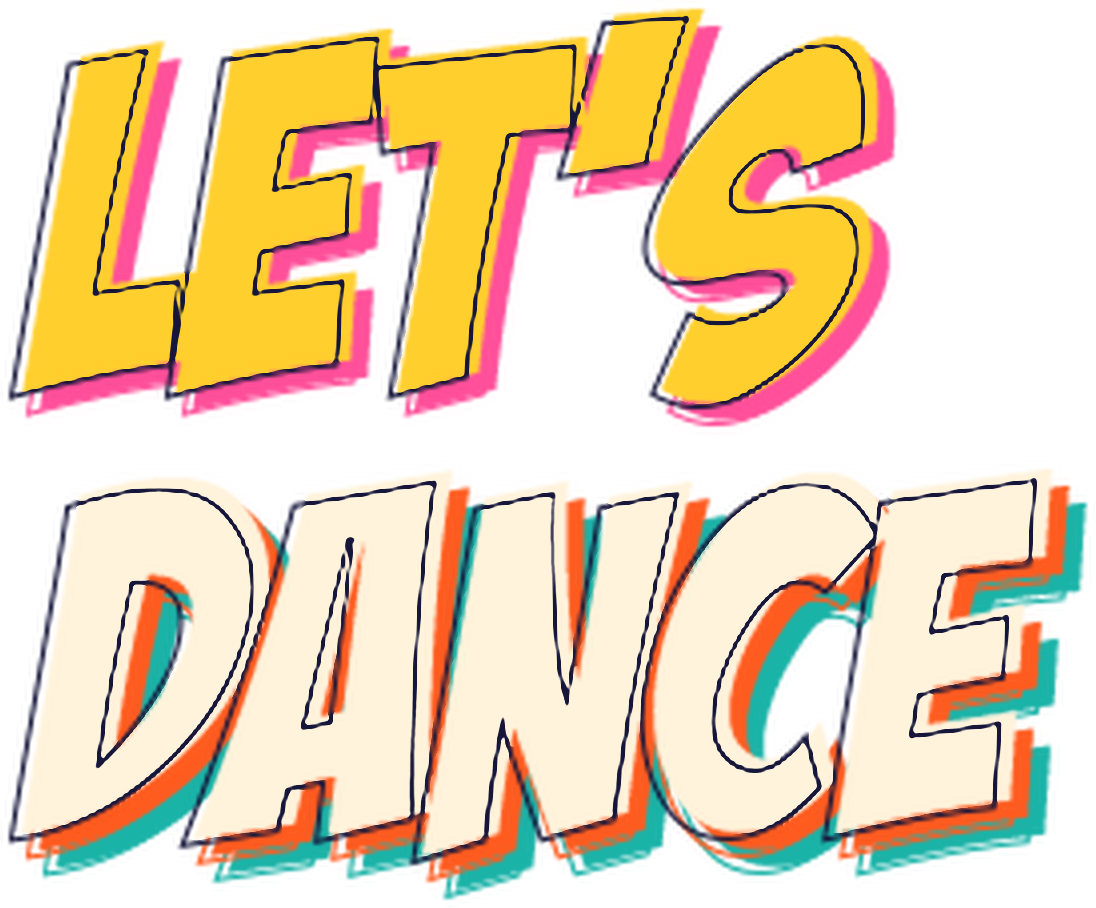 Logo Let's Dance in kleur met schaduw